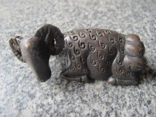 Chinese Bronze Ancient Lock Antelope Shape Carven Key Unique 13 photo