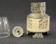 Opium Lamp,  Brass,  Carved Figures And Scenes,  Glass Chimney Other photo 3