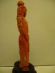 Antique Chinese Carved Natural Red Coral Guanyin Figurine Carving Quan Yin Other photo 4