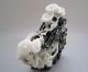 Chinese Dushan Jade Carved Chrysanthemum Quail Statue Other photo 6