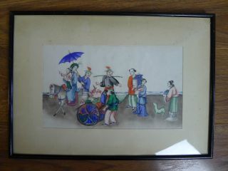 19th Century Framed Chinese School Painting On Rice Paper photo