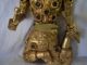 Vintage Hand Carved Gilded Statue Of Siam/thai Muscian - Playing Small Drum Statues photo 3