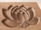 Japanese Antique Kashigata Lotus Flower W/ Cover Hand Carved Wooden Mold Other photo 1