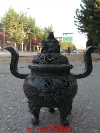 China Buddhism Bronze Meters To Buddha Incense Burner23 photo