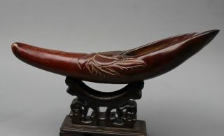 Ancient China Horn Ox - Bone Tea Spoon Hand - Carved,  Tea Spoon photo