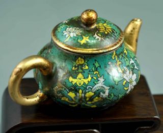 Chinese Old Handwork Cloisonne Red Sand Tea Pot photo