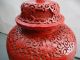 Guaranteed Carved Antique Cinnabar - 1880 Chinese Large Heavy Pot Vase 12x7 1/2 Boxes photo 6