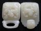 Antique Chinese Carved White Mutton Fat Hetian Jade Dragon Buckle,  Qing Dynasty Snuff Bottles photo 2