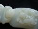Antique Chinese Carved White Mutton Fat Hetian Jade Dragon Buckle,  Qing Dynasty Snuff Bottles photo 4