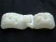 Antique Chinese Carved White Mutton Fat Hetian Jade Dragon Buckle,  Qing Dynasty Snuff Bottles photo 5