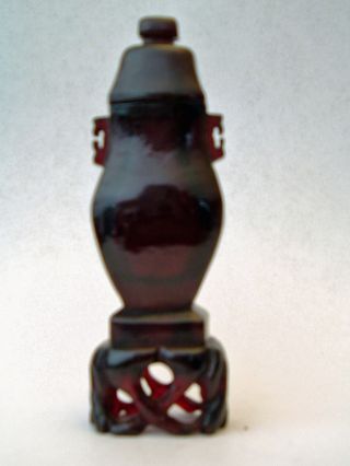 Exceptional Rare Antique Chinese Tincture Bottle,  Red Lacquer photo