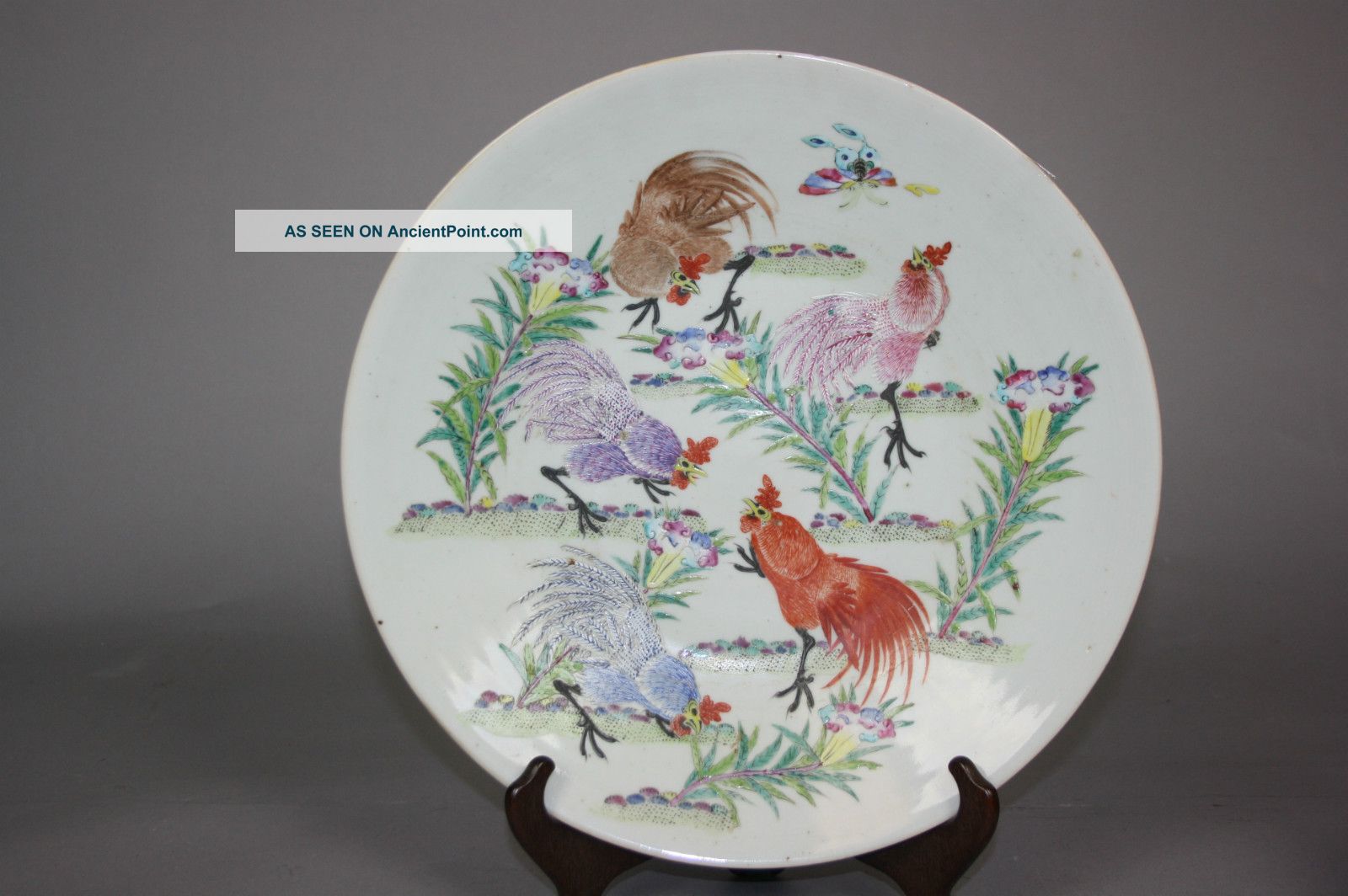 Chinese Famille - Rose Enameled Porcelain Big Dish Plates photo