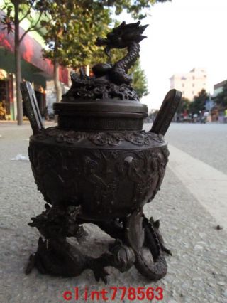 China Bronze Dragon Incense Burner 3 photo