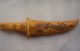 Chinese Old Ox Bone Carved Dragon Phoenix Paint Statue Sword Knife Swords photo 6