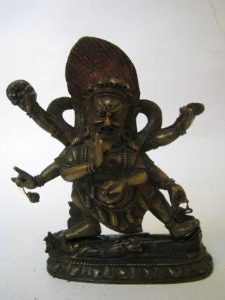 Antique 18th - 19th Century Chinese Buddhist Statue,  Mahakala photo