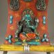 Chinese Turquoise & Hard Wood Statue - Elephant Buddha Nr Buddha photo 1