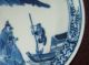 Chinese Blue & White Figural Porcelain Saucer Kangxi Mark Saucer Plate Vase 3 Plates photo 2