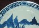 Chinese Blue & White Figural Porcelain Saucer Kangxi Mark Saucer Plate Vase 3 Plates photo 3