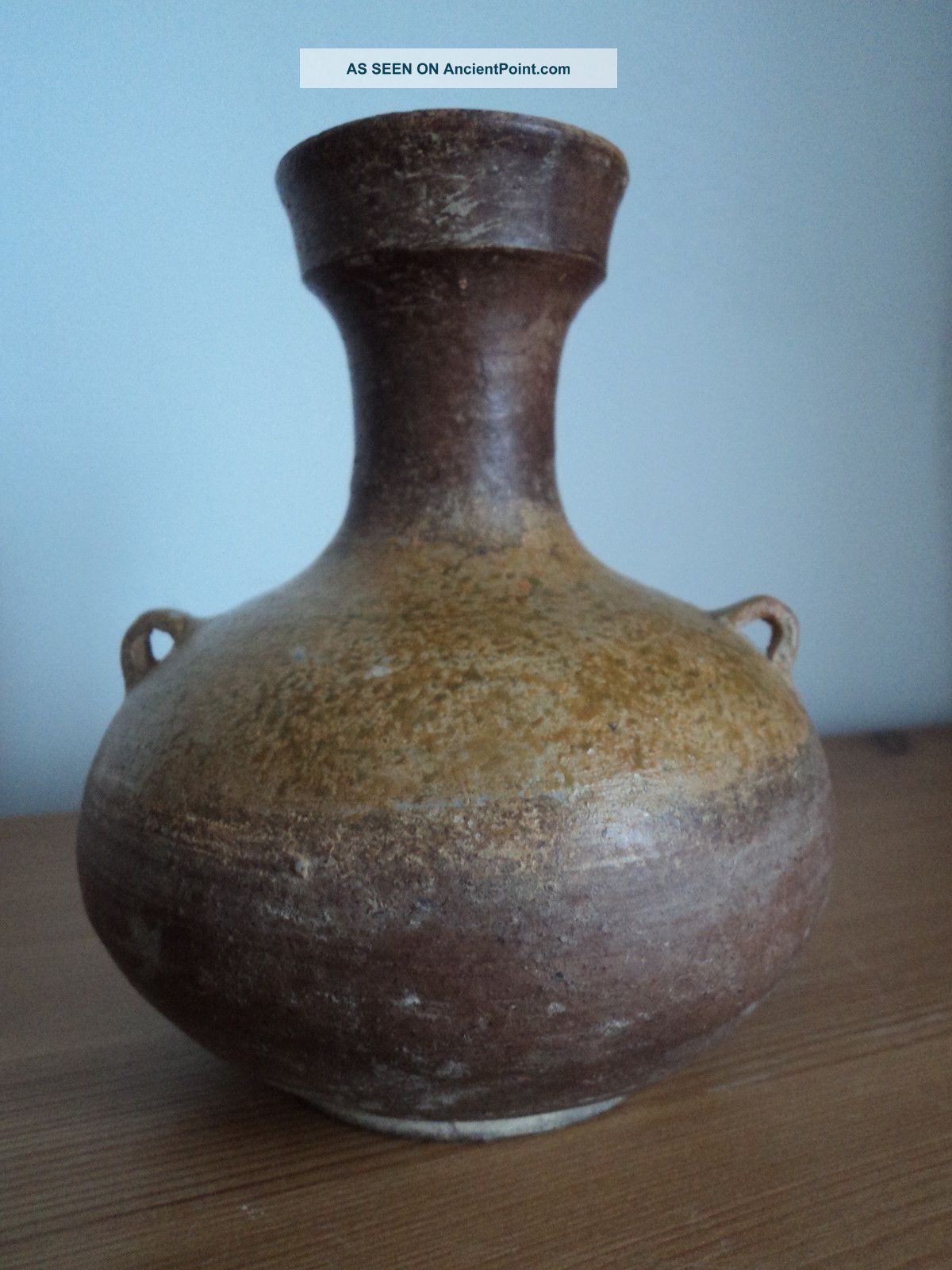 Rare Han Dynasty Glazed Stoneware Bottle.  2nd - 1st Century Bc. Vases photo