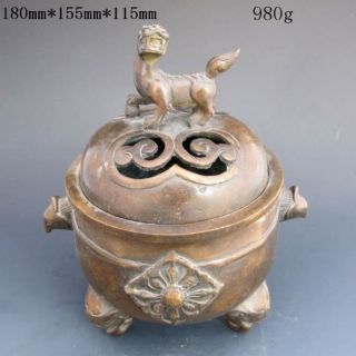 Chinese Bronze Incense Burners&lid W Qian Long Mark Nr photo