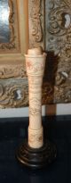 Gorgeous Bone Carved Candle Stick With Geisha Late 19th Century - Early 20th Cen Other photo 1