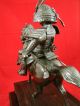 Okimono Japanese Bronze Samurai Warrior Armor Horse Rider Statue Statues photo 3