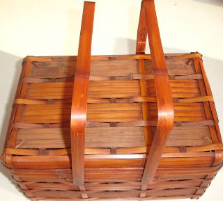 Vintage Japanese Split Bamboo Basket photo