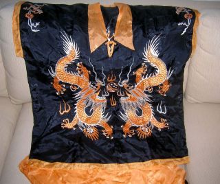 Vintage Embroidered Chinese Silk Pajamas Gorgeous Textiles photo