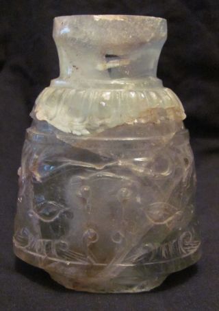 Antique Chinese Carved Jade Quartz Jar Vase Or Lid photo