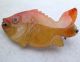 3 Antique Chinese Carved Green & Orange Jadeite Jade Fish Sterling Silver Pins Necklaces & Pendants photo 3