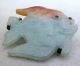 3 Antique Chinese Carved Green & Orange Jadeite Jade Fish Sterling Silver Pins Necklaces & Pendants photo 6