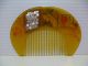 Rare Vintage Mother - Of - Pearl Work And Coral On Tortoise Shell Comb Other photo 1