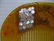 Rare Vintage Mother - Of - Pearl Work And Coral On Tortoise Shell Comb Other photo 4