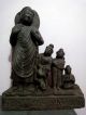 Antique Statue Buddha Teaching Enlightenment Gandharan Circa 2nd C India Hindu Statues photo 9