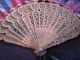 Atique Chinese Fan Handpainted I. . .  Y Faces Deeply Carved European Export Market Fans photo 1