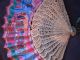Atique Chinese Fan Handpainted I. . .  Y Faces Deeply Carved European Export Market Fans photo 5