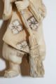 Vintage Carved Ox Bone Figurine Of Servant Peasant Netsuke photo 1