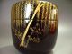 Japanese Antique Lacquer Famous Tea Caddy Weeping Willow Makie Wooden Natsume Tea Caddies photo 3