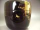 Japanese Antique Lacquer Famous Tea Caddy Weeping Willow Makie Wooden Natsume Tea Caddies photo 6