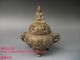 Js735 Rare,  Chinese Bronze Engraving ‘ Guan Yin ’ Incense Burners Incense Burners photo 5