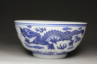 Chinese Handwork Porcelain Dragon Flower Old Bowl photo