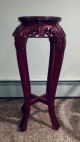Antique Rosewood Pedestal - Marble Top With Carved Detail - See Pics Tables photo 1