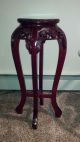 Antique Rosewood Pedestal - Marble Top With Carved Detail - See Pics Tables photo 3