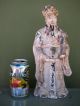 19th Century Chinese Standing Ceramic Elder - Interesting Colorful Patina Buddha photo 5
