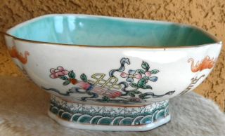 Antique Chinese Qing Ching Famille Rose Porcelain Bowl Tungchih Late 1800s photo