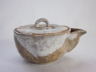 Japanese Vintage Hagi Ware Teapot Hobin W/sign By Kogetsu; Tasteful Glaze/ 228 photo