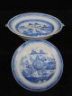 Antique Blue & White Canton China,  Export Porcelain - - Rare,  Round,  Hot Water Dish Boxes photo 1