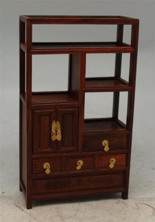 Miniature Carved Rosewood Display Cabinet - Apprentice Furniture - Oriental photo