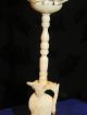 Vintage Oriental Chinese Carved Ox Bone Puzzle Ball & Figural Kwan Yin Stand Other photo 2