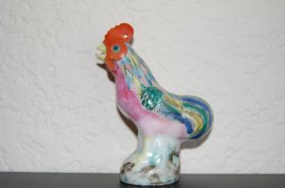 Vintage Chinese Hand Painted Porcelain Rooster photo